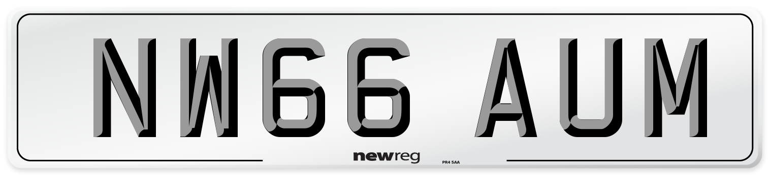 NW66 AUM Number Plate from New Reg